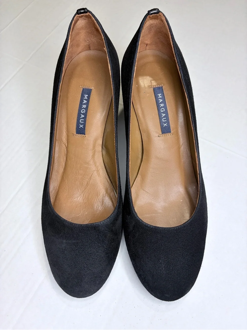 Margaux The Heel Black Suede Block Sz 8.5 EU 38.5 Handmade Spain Quiet Luxury